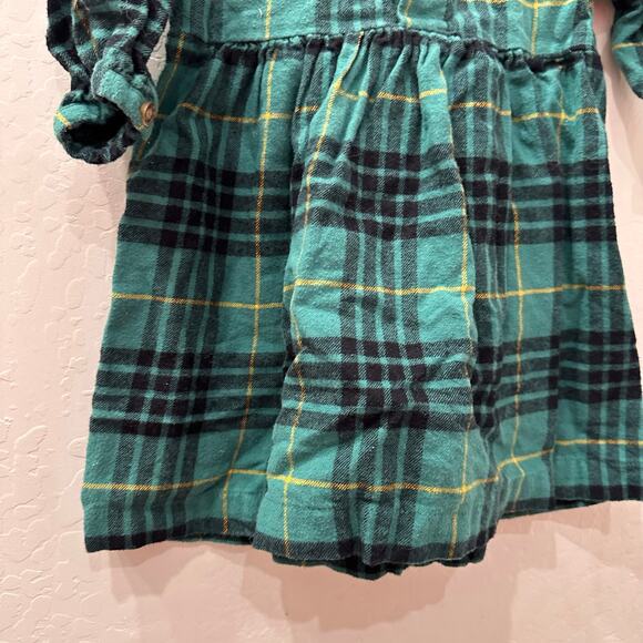 Hanna Andersson Green Festive Plaid Flannel Dress - Picture 7 of 9